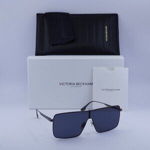 Victoria Beckham VB238S 041 Shield Sunglasses – Gunmetal/Blue